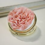 受注製作・リボンカーネーションのコンパクトミラー（ピンク）