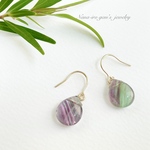  ＊1点もの＊14kgf purple green fluorite pierce