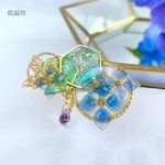 温度で色が変わる紫陽花ポニーフック ٭❀* 大ぶりで華やか 透明感が大人綺麗 ワンポイント 簡単ヘアアレンジ セミフォーマル