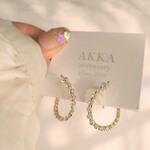 14kgp◆変形フープイヤリング         フープピアス樹脂イヤリング樹脂ピアス金属アレルギーネジバネ式クリップ式ゴールド
