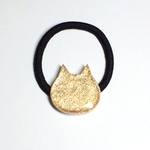 煌めく猫のヘアゴム【gold】