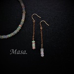 【14Kgf】オパール のチェーンピアス／イヤリング