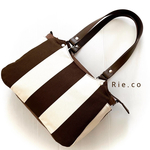 new.  3way  帆布　*.•. まち深トートバッグ　*.•.   通勤バック　マザーズバッグ   ブラウンstripe  リュックサック　ショルダーバッグ　肩掛け