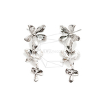 ERG-2073-R【2個入り】フラワーピアス,Flower Ear Post/ 18mm x 45mm