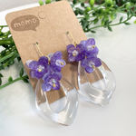 可愛い！紫陽花×クリアビーズの大ぶりピアス・イヤリング♡