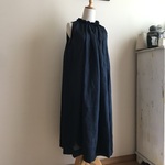 フレンチリネンNVで作ったフリル襟ギャザーワンピース