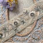 インド刺繍リボン　花　インド刺繍　スパンコール　刺繍リボン　リボン　りぼん　※普通郵便はお届けに1週間近くかかります。お急ぎの方は必ずクロネコヤマトをお選びください