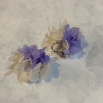 紫陽花のイヤリング　ホワイト＆ブルー