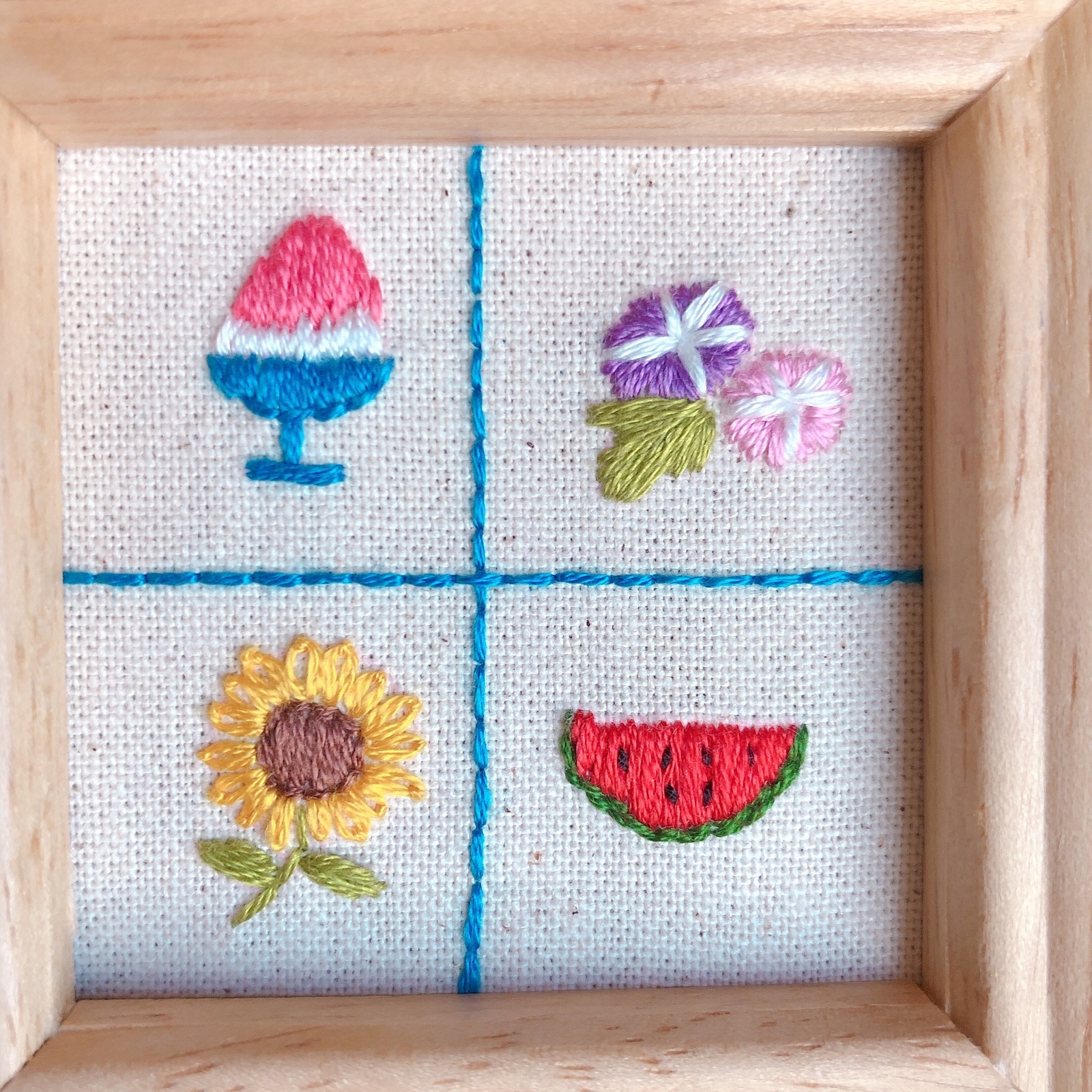 刺繍フレーム🍉夏祭り 壁飾り インテリア雑貨 ハンドメイド