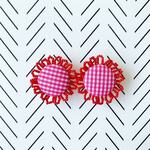 Gingham check P ear cuff (NO.4153)