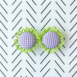 Gingham check PP ear cuff (NO.4156)