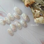 ニュアンスネイルチップ♡ショートオーバル♡成人式結婚式卒業式にも