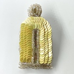 オートクチュール刺繍　耳飾り　Perfume bottle　イエロー　金具選定可能　片耳