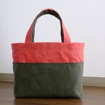 <再販>bicolor tote (red×khaki）