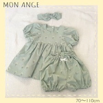 【新作】 ＊ボリューム袖チュニックワンピース　半袖＊　mini flower　70〜110cm