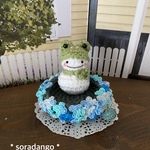 紫陽花カップのカエル雪だるまちゃん🐸