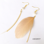 ♯２５５《再販》春夏フェザー&パールピアス＊イヤリング