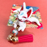 転写ビーズのちび振狐チャーム【紅】