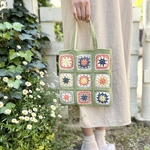 ちょっとそこまで♪ クロシェ編みトートバッグ　『ライトグリーン』