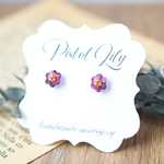 No.45238 お花 フラワー ボタニカル 水彩 樹脂ピアス 金属アレルギー対応 made by PISTOL LILY