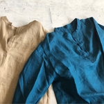 【夏前SALE】後ギャザーのゆったりプルオーバーシャツ＊french linen