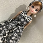 リカちゃん服　ワンピース　ターバン付き