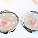 大桃の花貝×桜貝 蝶々　コンパクトミラー