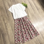 裏地付き＊YUWA ミュールズコレクション パープルピンク の 華やか 上品な ギャザースカート 