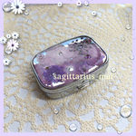 押し花鏡付きピルケースパープル