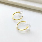 【再販×4】〈痛くない〉ゴールドリングシンプルイヤーカフ・イヤリング・フェイクピアス・ノンホールピアス(両耳用)〈先端を曲げないタイプ〉(直径約10㎜、太さ約0.85㎜)(調節可能)管理1947