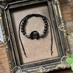 ②馬のシルバーコネクター コードブレスレット