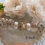 お花とパールビーズのバレッタ