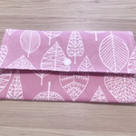 ［再販］マスクケース☆北欧風リーフ柄ピンク