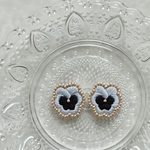 ビオラ　刺繍　イヤリング/ピアス　夜の海