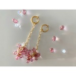 new♡オパードピンク×クリスタル【イヤリングorピアス】