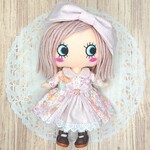 [受注制作] ゆめかわカラードレス ピンク×白レース * イーマリーちゃんサイズ
