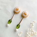 【夏アクセ】木材○ドライフラワー[イヤリング.ピアス]シンプルアクセサリー・北欧・ギフト・夏物・涼しげ・ビーズ