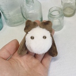 クローバーややぴい ぬいぐるみ(顔型) 《白×茶色》