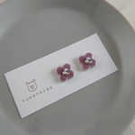【送料無料】purple　花　美濃焼ピアス・イヤリング