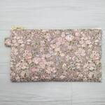 希少&人気カラー リバティ テイタム柄のフラットポーチ♪20㎝ファスナー