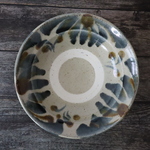 【益子焼・キマノ陶器】7寸（Φ21㎝）プレート　藍呉須・花火