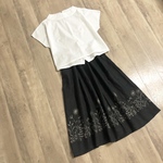 🌸ルシアン リネン お花の ナチュラル かわいい 上品 ギャザースカート