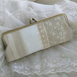アンティークレース*リネン*がま口*ペンケース
