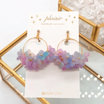 再販✨ 色が変化するアクセサリー✨ゆらゆら紫陽花フープピアス/イヤリング