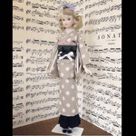 momokoサイズ　ベージュドットの着物セット