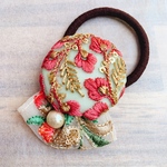 インド刺繍リボンヘアゴム