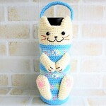 猫なドリンクボトル・ペットボトルカバー（内径6.5cm）【白猫・セルリアンブルー&ブルーハワイ】