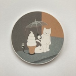 送料込＜art-series-吸水コースター(L)止まないですね＞