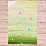 透明水彩画「森の中の天使たち」イラスト　ポストカード　２枚セット  エンジェル　神秘　癒し　ほっこり　父の日　森林