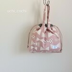 2way★巾着バッグ  ミニトート   持ち手付き巾着  北欧柄 ribbon